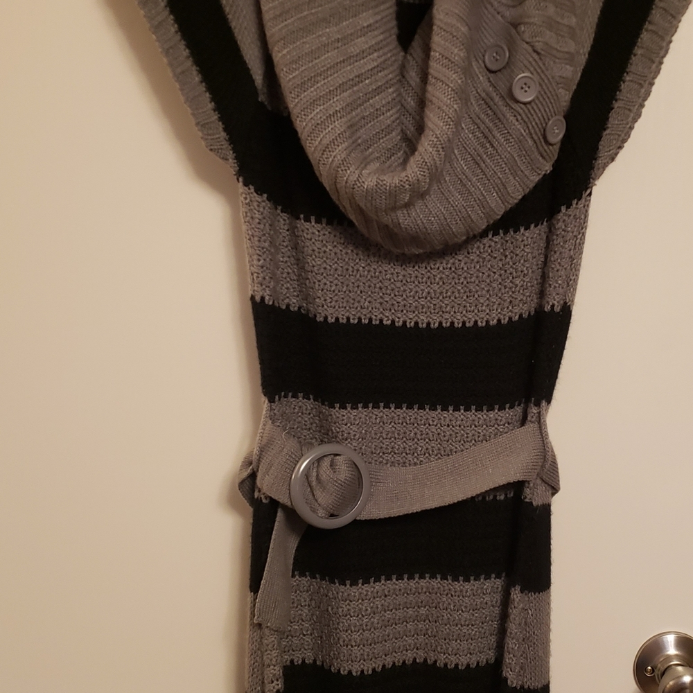 Black and grey sweater dress